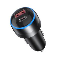 IBD355-1UC 18W+45W Smart Car Charger Dual-port Metal Phone Fast Charger(QC3.0+PD 3.0)