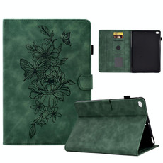 Peony Butterfly Embossed Leather Smart Tablet Case For iPad mini 5 / 4 / 3 / 2 / 1(Green)