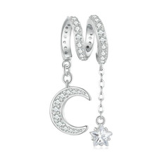 BSC776 S925 Sterling Silver Swaying Moonlight Zircon Platinum Plated Bracelet Beads BSC776 S925 Sterling Silver Swaying Moonlight Zircon Platinum Plated Bracelet Beads