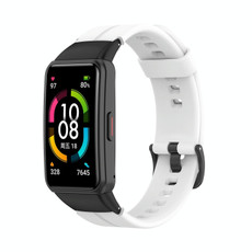For Honor Band 7 Solid Color Silicone Watch Band(White) For Honor Band 7 Solid Color Silicone Watch Band(White)