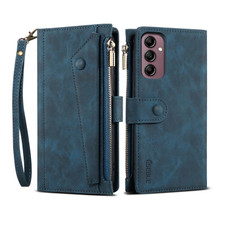 For Samsung Galaxy A14 5G ESEBLE Retro Frosted RFID Flip Leather Phone Case(Dark Green)