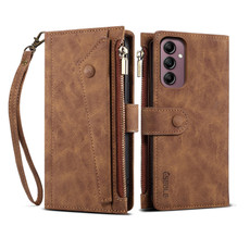 For Samsung Galaxy A54 5G ESEBLE Retro Frosted RFID Flip Leather Phone Case(Brown)