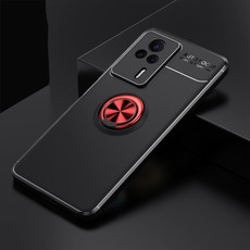 For Xiaomi Redmi K60E Metal Ring Holder 360 Degree Rotating TPU Case(Black+Red) For Xiaomi Redmi K60E Metal Ring Holder 360 Degree Rotating TPU Case(Black+Red)