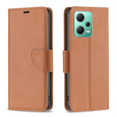 For Xiaomi Redmi Note 12 Global Litchi Texture Pure Color Leather Phone Case(Brown)