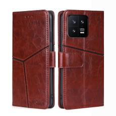 For Xiaomi 13 Geometric Stitching Horizontal Flip Leather Phone Case(Dark Brown) For Xiaomi 13 Geometric Stitching Horizontal Flip Leather Phone Case(Dark Brown)