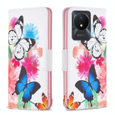 For vivo Y02 4G Drawing Pattern Leather Phone Case(Butterflies)