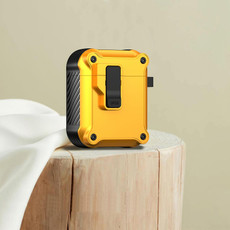 For AirPods 1 / 2 Eagle Shockproof Earphone Protective Case with Switch(Yellow)