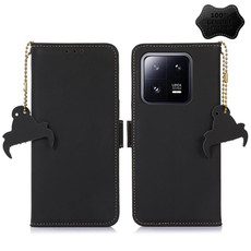 For Xiaomi 13 Genuine Leather Magnetic RFID Leather Phone Case(Black)