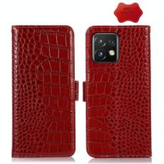 For Motorola Moto X40 Pro Crocodile Top Layer Cowhide Leather Phone Case(Red)