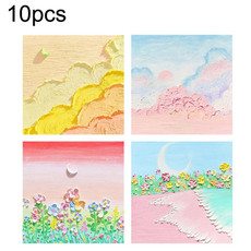 H034 10sets Tear-off Memo Pad Message Memo Handbook Decorative Stickers(Moon Series Random)