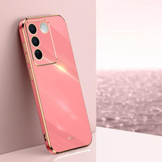 For vivo S16e XINLI Straight 6D Plating Gold Edge TPU Phone Case(Hawthorn Red)
