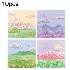 H034 10sets Tear-off Memo Pad Message Memo Handbook Decorative Stickers(Peaks And Mountains Series Random)