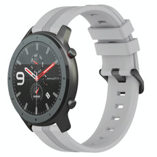 For Amazfit GTR 47mm 22mm Concave Striped Slicone Watch Band(Grey) For Amazfit GTR 47mm 22mm Concave Striped Slicone Watch Band(Grey)