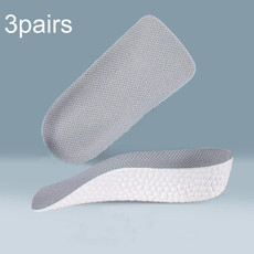 3pairs Boost Half Height Increase Shoe Insoles For Men Women,Spec: 3.5cm Gray(Free Size)