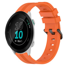 For Garmin Forerunner 55 20mm Concave Striped Slicone Watch Band(Orange)