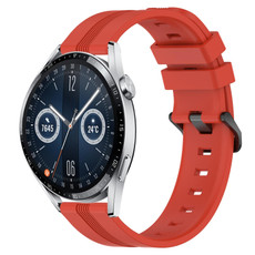 For Huawei Watch GT3 46mm 22mm Concave Striped Slicone Watch Band(Red) For Huawei Watch GT3 46mm 22mm Concave Striped Slicone Watch Band(Red)