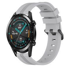 For Huawei GT2 46mm 22mm Concave Striped Slicone Watch Band(Grey)