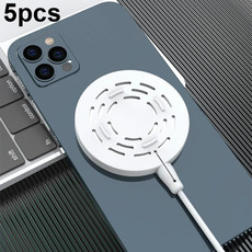 5pcs CP06 Magsafe Wireless Charger Silicone Protective Case(White)