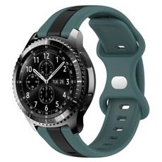 For Samsung Gear S3 Frontier 22mm Butterfly Buckle Two-Color Silicone Watch Band(Green+Black) For Samsung Gear S3 Frontier 22mm Butterfly Buckle Two-Color Silicone Watch Band(Green+Black)