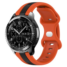 For Samsung Gear S3 Frontier 22mm Butterfly Buckle Two-Color Silicone Watch Band(Orange+Black) For Samsung Gear S3 Frontier 22mm Butterfly Buckle Two-Color Silicone Watch Band(Orange+Black)