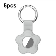 For AirTag 5pcs AT03 Tracker Case Positioning Anti-loss Device Storage Keychain Cover(Grey)