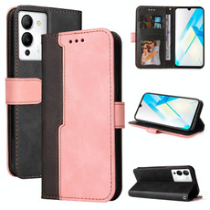 For Infinix Note 12 / G96 Stitching-Color Leather Phone Case(Pink) For Infinix Note 12 / G96 Stitching-Color Leather Phone Case(Pink)