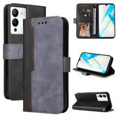 For Infinix Note 12 / G96 Stitching-Color Leather Phone Case(Grey) For Infinix Note 12 / G96 Stitching-Color Leather Phone Case(Grey)