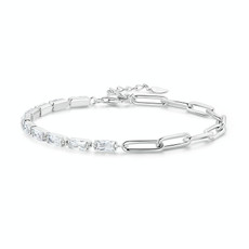 BSB101 Sterling Silver S925 Simple Round Ring White Gold Plated Zircon Bracelet BSB101 Sterling Silver S925 Simple Round Ring White Gold Plated Zircon Bracelet