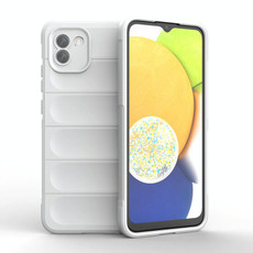 For Samsung Galaxy A03 Global Magic Shield TPU + Flannel Phone Case(White)