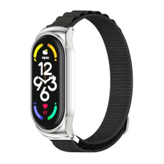 For Xiaomi Mi Band 6 / 5 / 4 / 3 MIJOBS CS Nylon Breathable Watch Band(Black Silver)