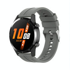 For Huawei Watch Buds / Watch 3 Pro New 20mm Silicone Silver Buckle Watch Band(Grey)