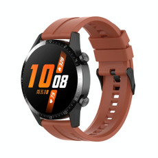 For Huawei Watch 3 Pro New 20mm Silicone Black Buckle Watch Band(Cabernet Orange)