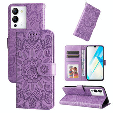 For Infinix Note 12 / G96 Embossed Sunflower Leather Phone Case(Purple) For Infinix Note 12 / G96 Embossed Sunflower Leather Phone Case(Purple)