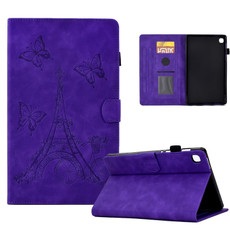 For Samsung Galaxy Tab A 10.1 2019 T510 Tower Embossed Leather Tablet Case(Purple)