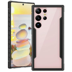 For Samsung Galaxy S23 Ultra 5G iPAKY Thunder Series Aluminum Frame + TPU Bumper + Clear PC Shockproof Phone Case(Black)