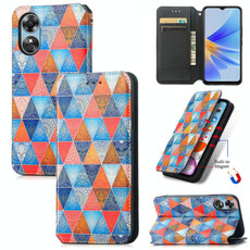 For OPPO A17 CaseNeo Colorful Magnetic Leather Phone Case(Rhombus Mandala)