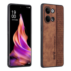 For OPPO Reno9 / Reno9 Pro AZNS 3D Embossed Skin Feel Phone Case(Brown)