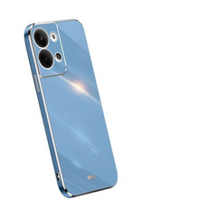 For OPPO Reno9 Pro+ XINLI Straight 6D Plating Gold Edge TPU Phone Case(Celestial Blue)