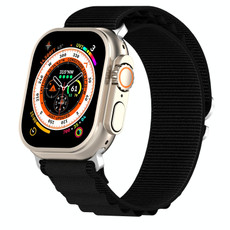 Double Color Nylon Watch Band For Apple Watch Series 9&8&7 41mm / SE 3&SE 2&6&SE&5&4 40mm / 3&2&1 38mm(Black)
