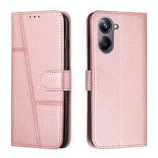 For Realme 10 4G Stitching Calf Texture Buckle Leather Phone Case(Rose Gold) For Realme 10 4G Stitching Calf Texture Buckle Leather Phone Case(Rose Gold)