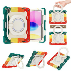 For iPad 10th Gen 10.9 2022 Armor Contrast Color Silicone + PC Tablet Case(Colorful Red)