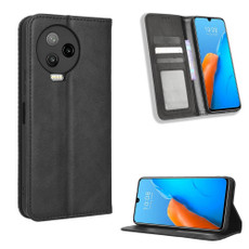 For Infinix Note 12 Pro 4G X676B Magnetic Buckle Retro Texture Leather Phone Case(Black)