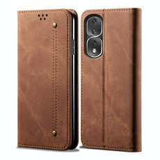 For Honor 80 Pro Denim Texture Leather Phone Case(Brown)