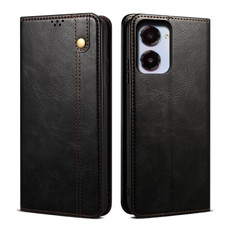 For Realme 10 4G Oil Wax Crazy Horse Texture Leather Phone Case(Black)