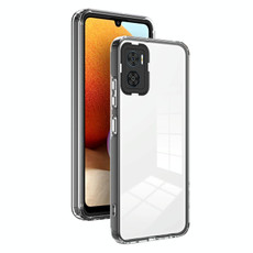 For Motorola Moto E22 / E22i Clear TPU Color PC Frame Phone Case(Black)