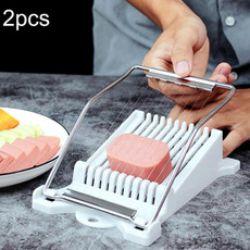 JA-958 2pcs Lunch Meat Ham Slicer Household Fruit Cutter Banana Sliced Kitchen Egg Cutter(White)