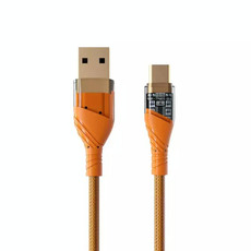 4A USB to Type-C Transparent Fast Charging Data Cable, Length: 1m(Orange)