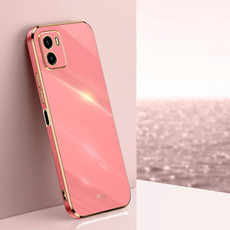 For vivo Y10 XINLI Straight 6D Plating Gold Edge TPU Phone Case(Hawthorn Red)