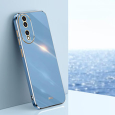 For Honor 80 5G XINLI Straight 6D Plating Gold Edge TPU Shockproof Case(Celestial Blue) For Honor 80 5G XINLI Straight 6D Plating Gold Edge TPU Shockproof Case(Celestial Blue)