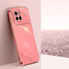 For vivo X80 XINLI Straight 6D Plating Gold Edge TPU Phone Case(Hawthorn Red)
